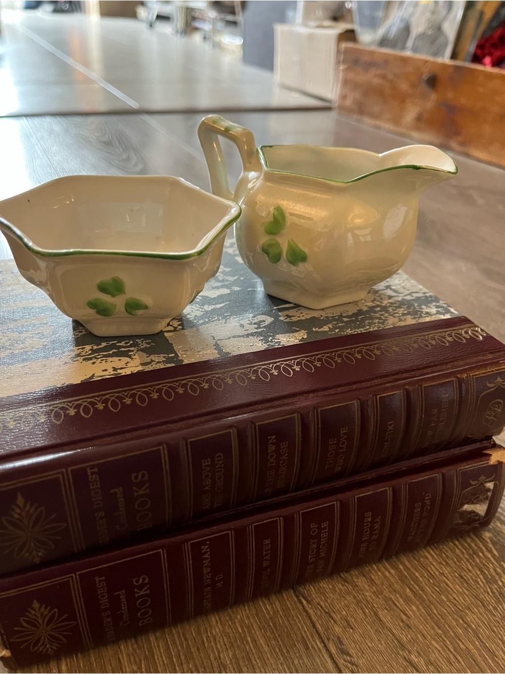 Vintage Ceramic Creamer and Open Sugar Bowl - Mid Century Japan